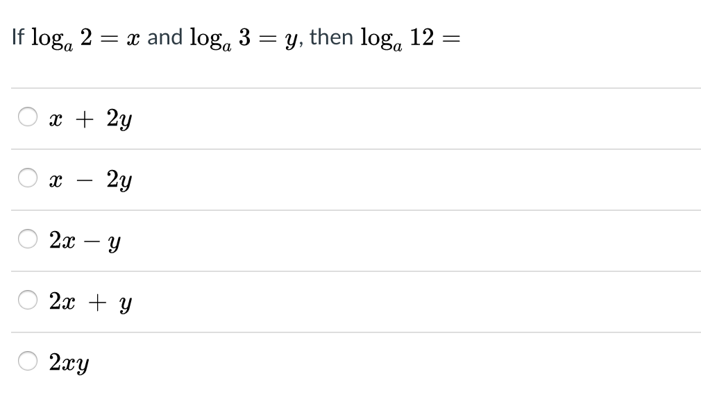 Solved = For A 〉 0 And B 〉 0, Log Log A Log B Log A + Log B | Chegg.com