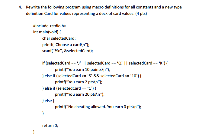 Solved Rewrite the following program using macro definitions | Chegg.com