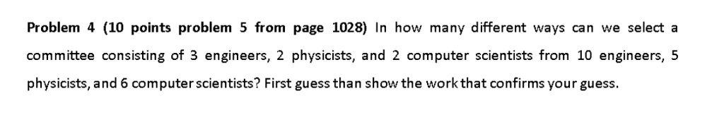 Solved Problem 4 (10 points problem 5 from page 1028) In how | Chegg.com