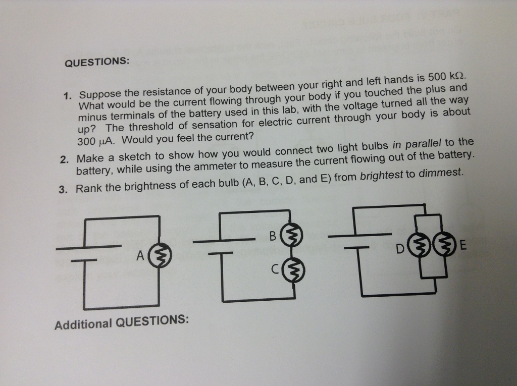 Solved Suppose the resistance of your body between your