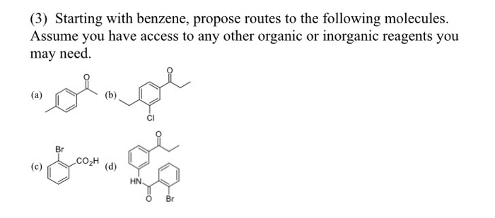 Solved Starting With Benzene, Propose Routes To The | Chegg.com