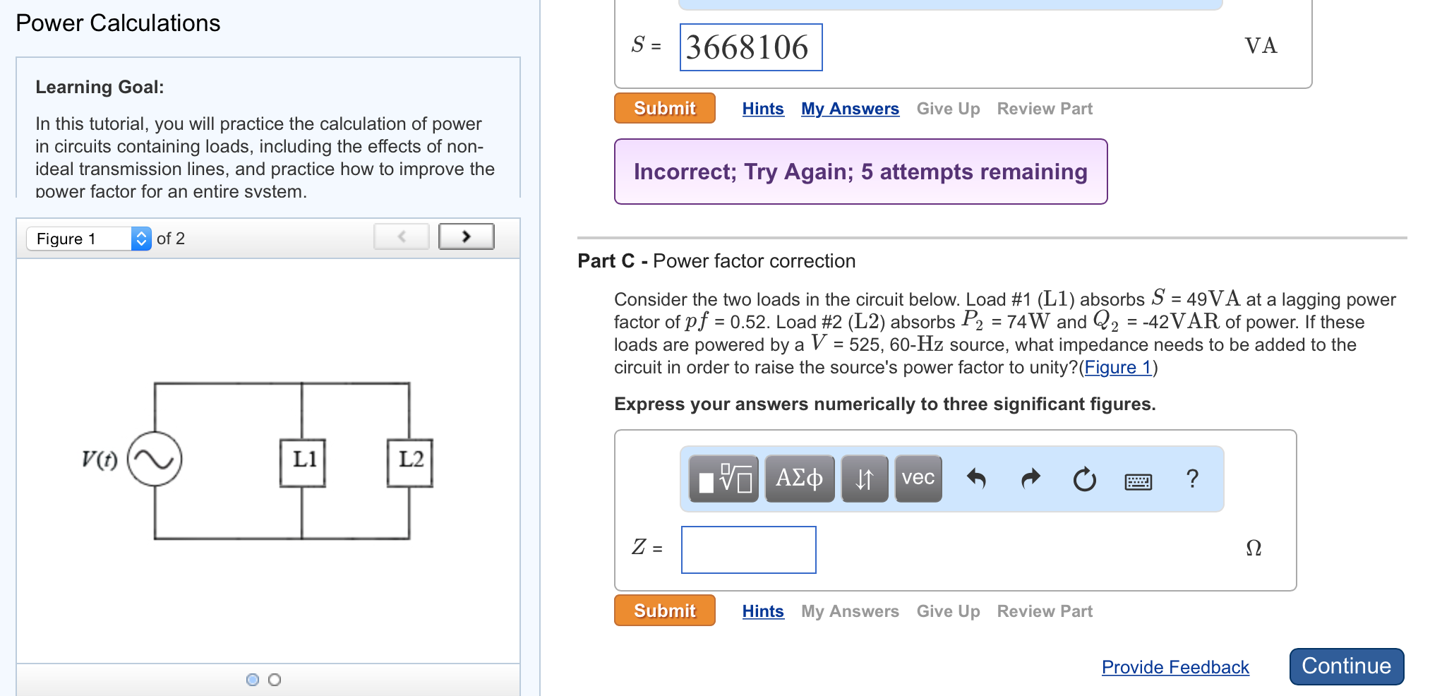 Solved Power Calculations Learning Goal: In this tutorial, | Chegg.com