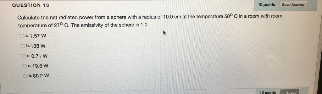 Solved Calculate the net radiated power from a sphere with a | Chegg.com