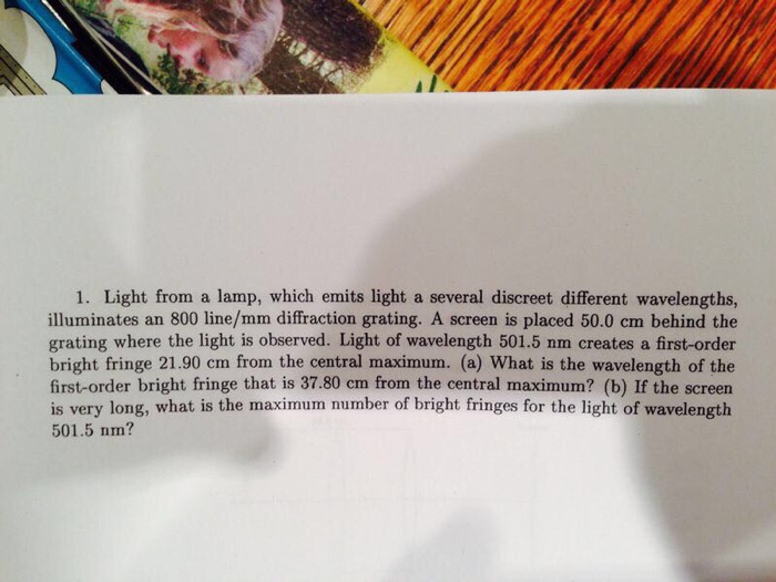 Solved Light from a lamp, which emits light a several | Chegg.com