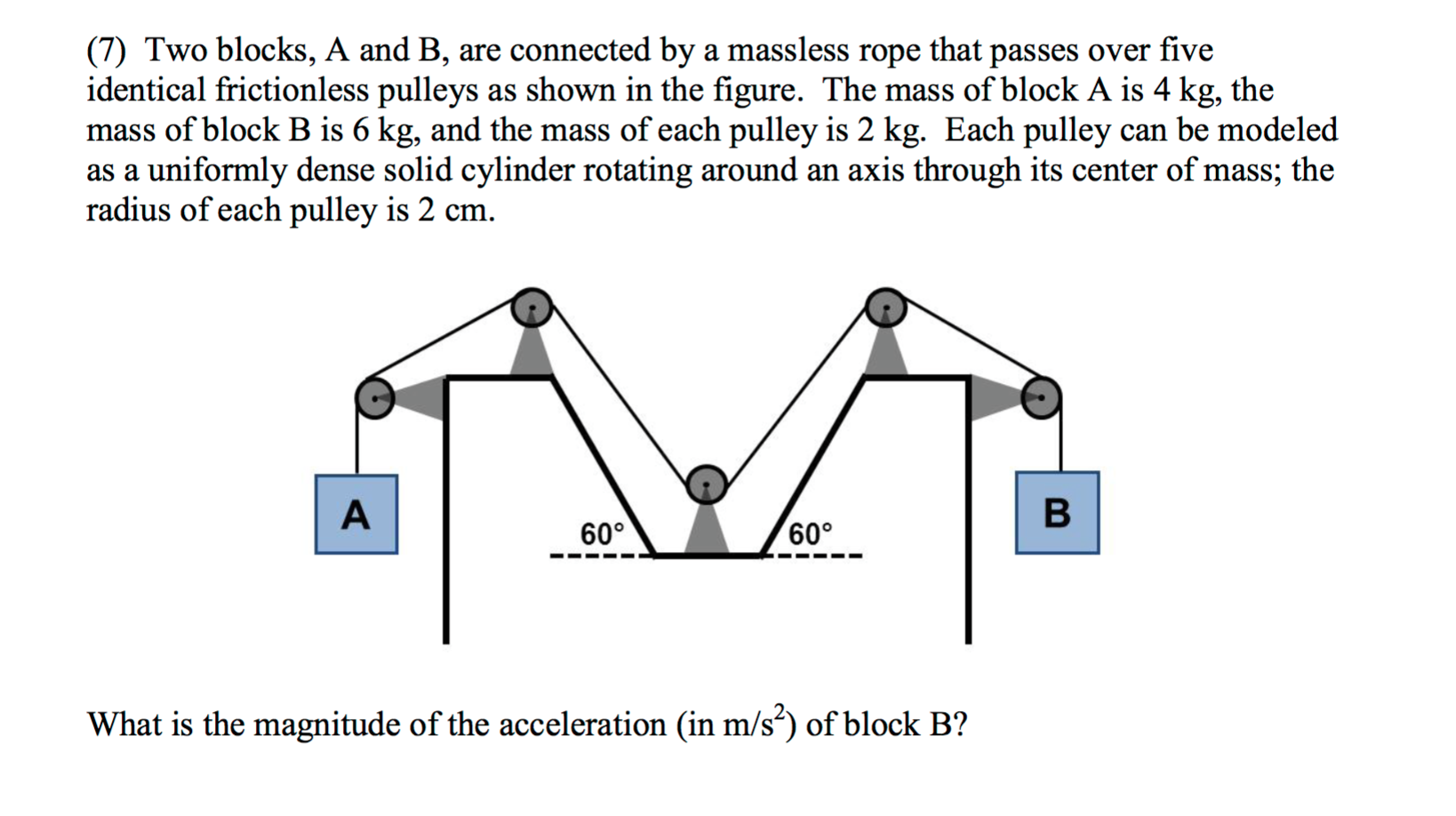 Solved Two Blocks A And B Are Connected By A Massless Rope Chegg Com