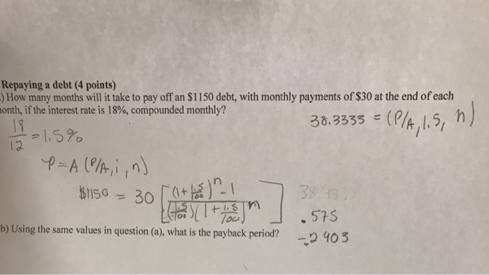 Solved How many months will it take to pay off an $1150 | Chegg.com