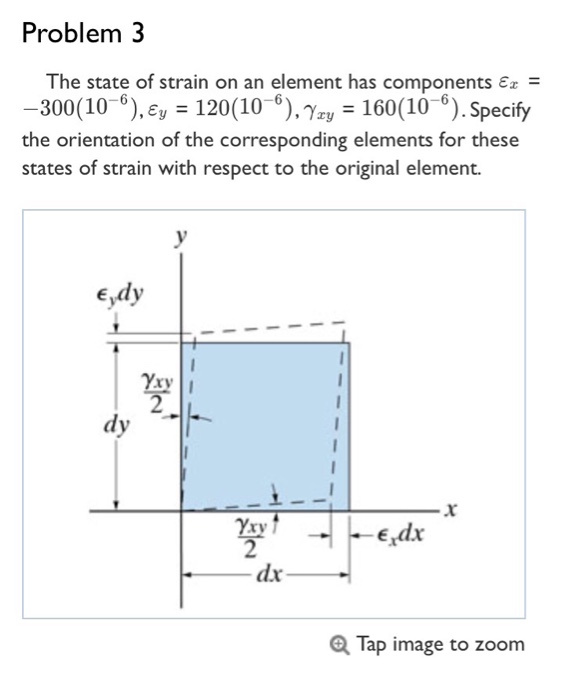 Solved Problem 3 The state of strain on an element has | Chegg.com