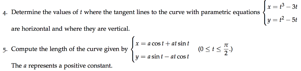 Solved Determine the values of t where the tangent lines to | Chegg.com
