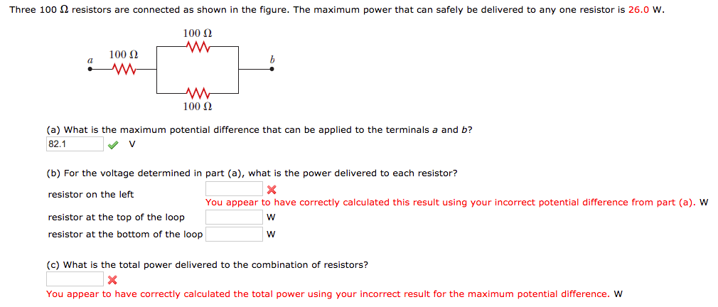 Solved Three 100 Ohm resistors are connected as shown in the | Chegg.com