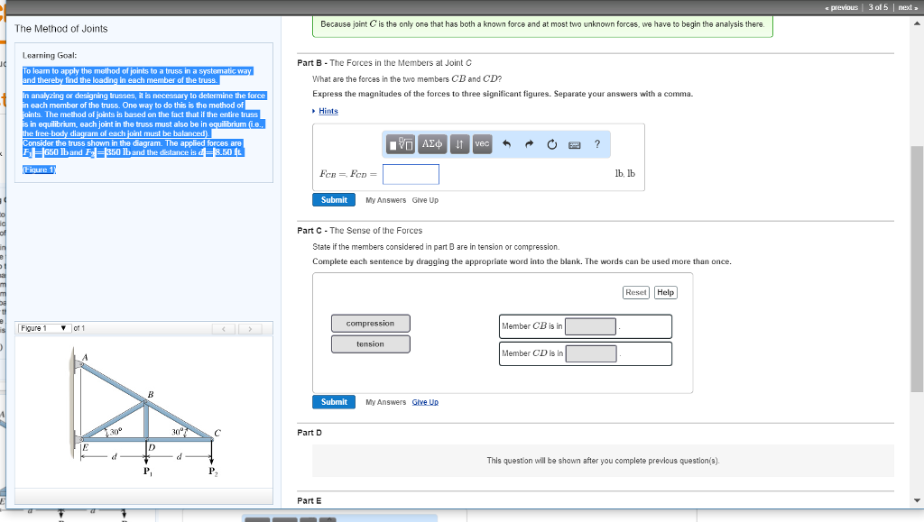 To Learn To Apply The Method Of Joints To A Truss In | Chegg.com