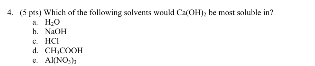 Solved From the answer key I understand it to be HCl. | Chegg.com