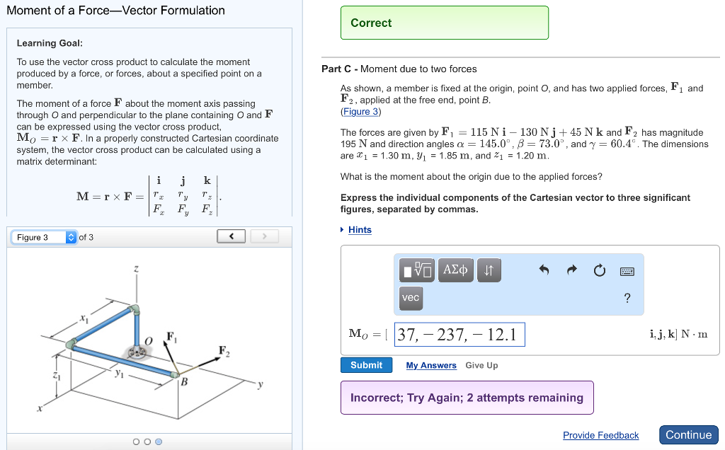 Solved Moment of a Force-Vector Formulation Part A Moment | Chegg.com