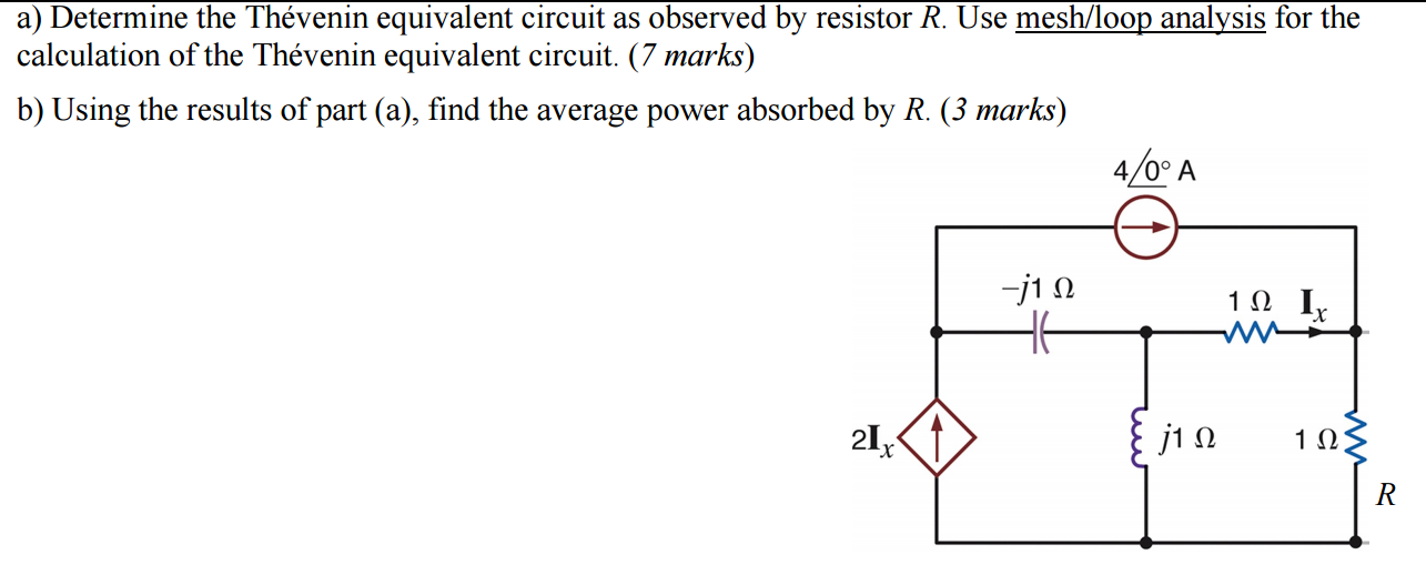Solved Determine the Thevenin equivalent circuit as observed | Chegg.com