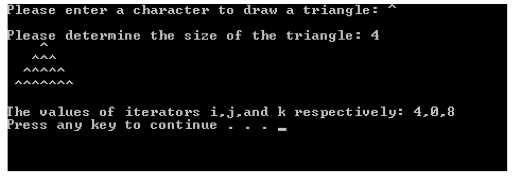 Solved Consider the program below that prints a triangle of | Chegg.com