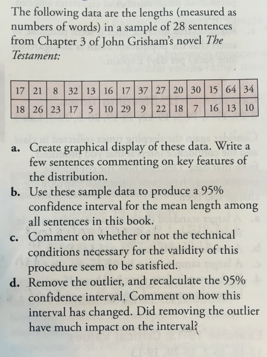Solved The following data are the lengths (measured as | Chegg.com