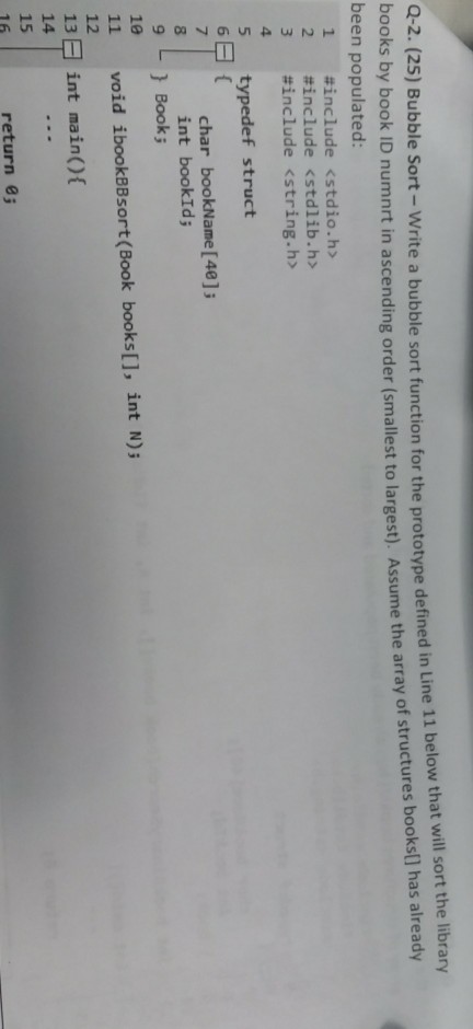 Solved Bubble Sort- Write a bubble sort function for the | Chegg.com