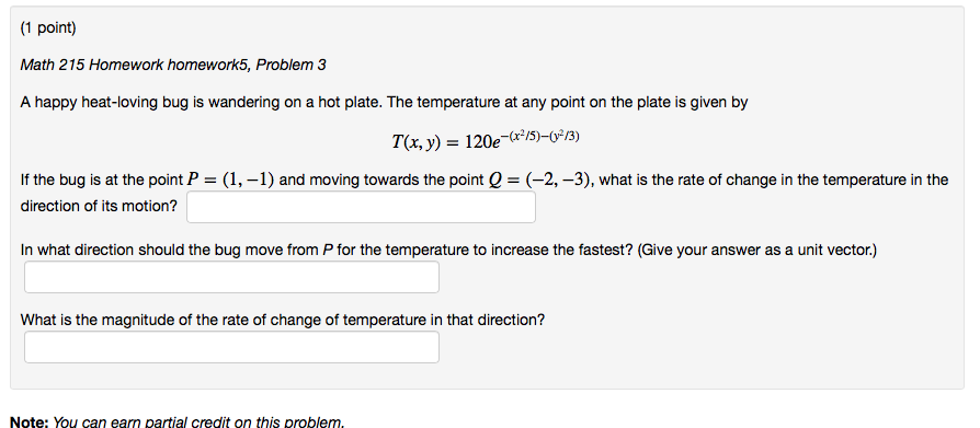 Solved 1 point) Math 215 Homework homework5, Problem 3 A | Chegg.com