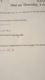 Solved Sketch the graph of 2x - 3y - 18. What are the | Chegg.com