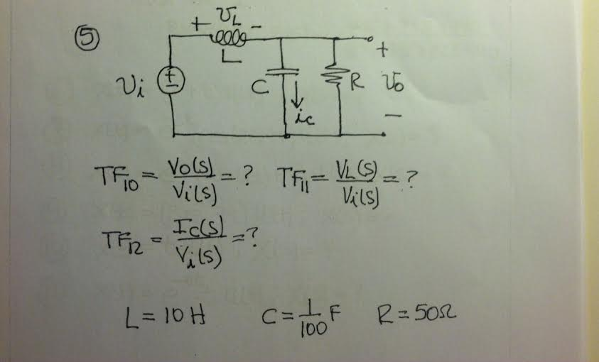 Solved: Find The Transfer Functions.TF10 = Vo(s)/Vi(s) = ?... | Chegg.com