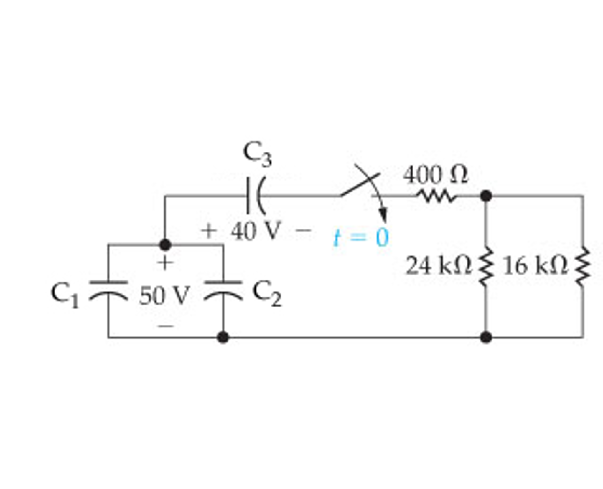 Solved At the time the switch is closed in the circuit, the | Chegg.com