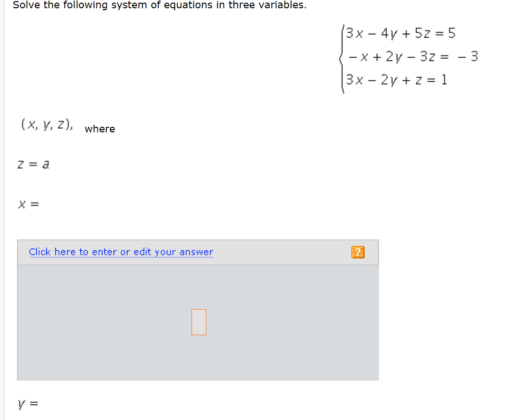 Solved Solve the following system of equations in three | Chegg.com