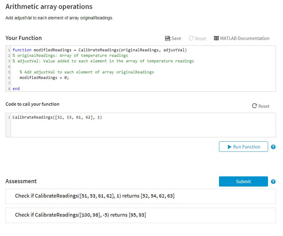 Solved Arithmetic array operations Add adjustVal to each | Chegg.com