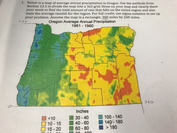 Solved Below is a map of average annual precipitation in