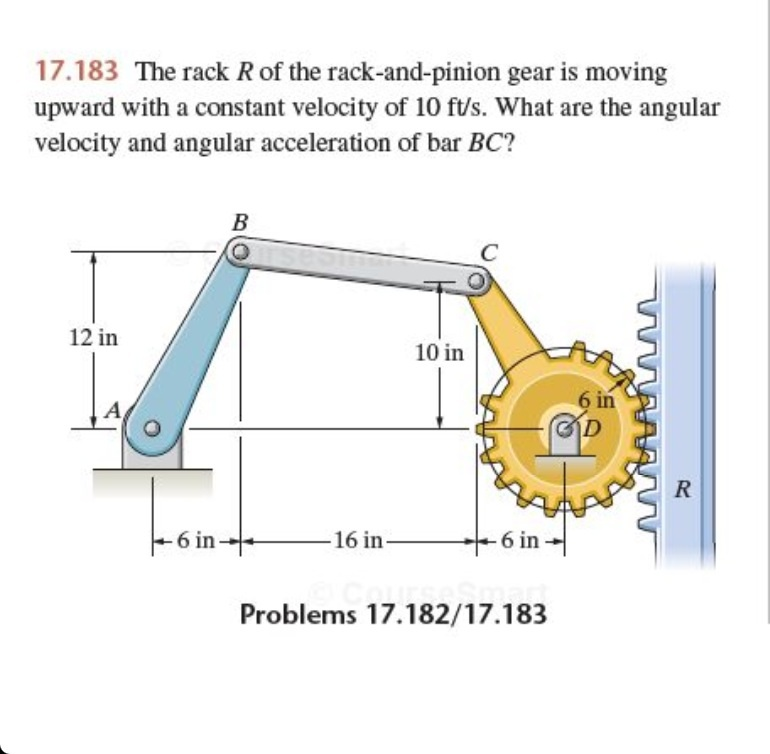 Solved The rack R of the rackandpinion gear is moving