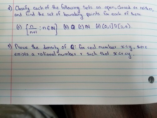 Solved Classify each of the following sets os open closed Chegg