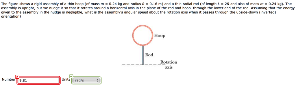 Solved The Figure Shows A Rigid Assembly Of A Thin Hoop (of | Chegg.com