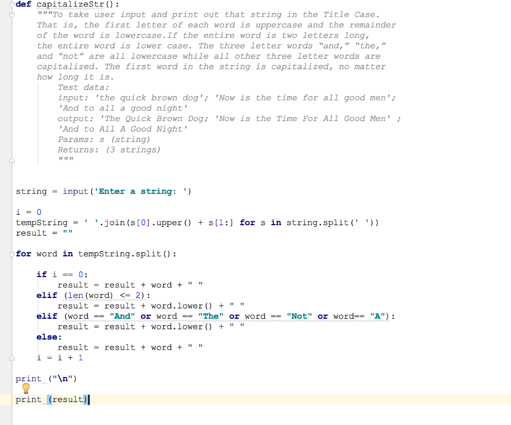 Solved Python Help With Code: The sentence 