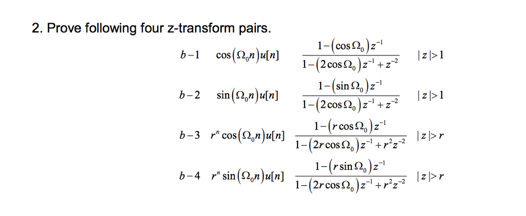 z transform pairs proof