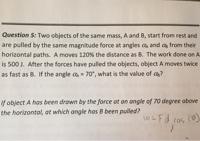Solved Two objects of the same mass, A and B, start from | Chegg.com