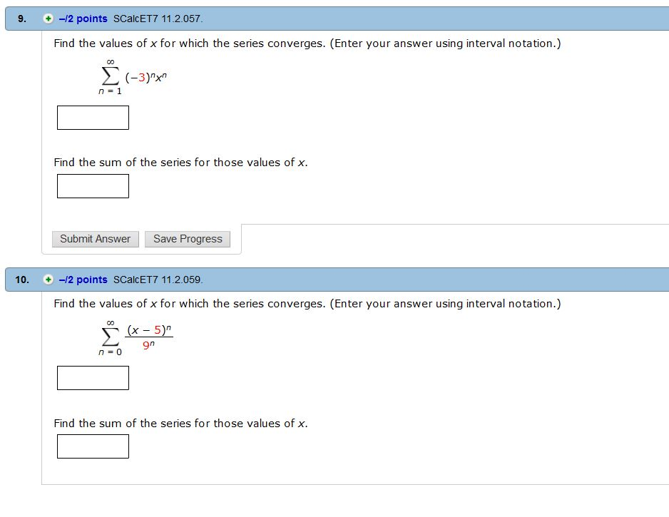 Solved Find the values of x for which the series converges.
