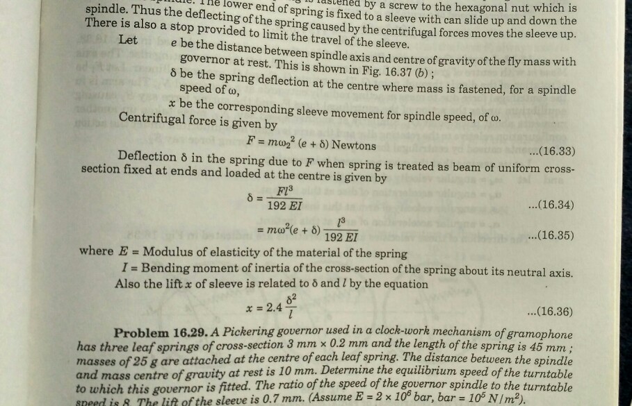 Solved Let e be the distance between spindle axis and | Chegg.com
