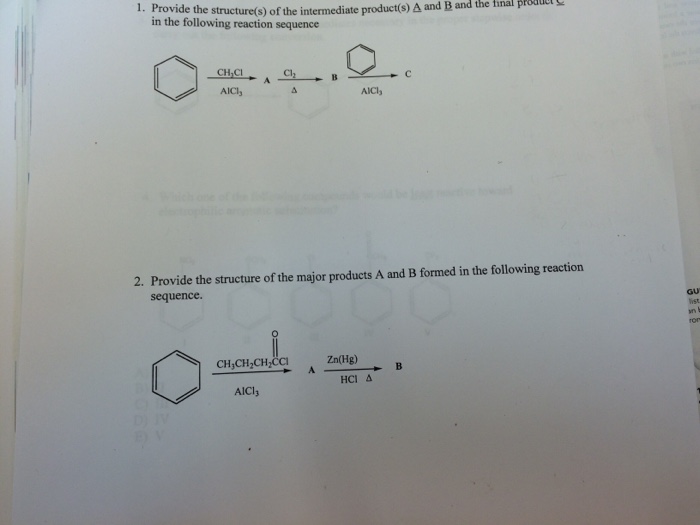 1. Provide the structure(s) of the intermediate | Chegg.com