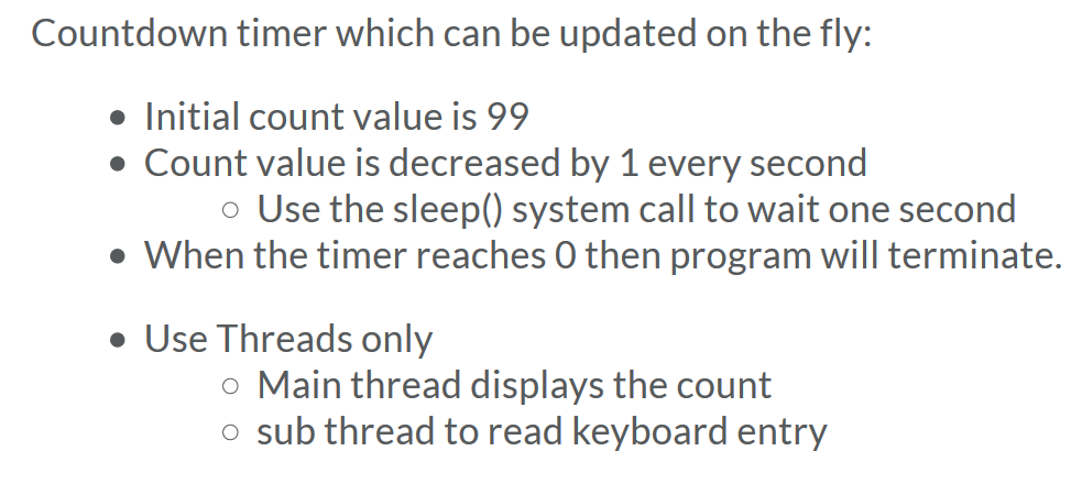 Solved Countdown timer which can be updated on the fly: · | Chegg.com