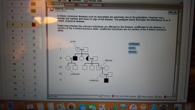 Solved Quetion 4 Of 15 NcomectIncometIno X linked Recessive Chegg