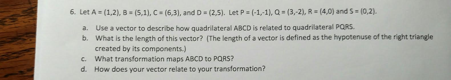 Solved Let A = (1, 2), B = (5, 1), C = (6, 3), And D = (2, | Chegg.com