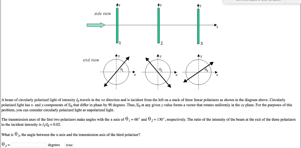 Solved A Beam Of Circularly Polarized Light Of Intensity | Chegg.com