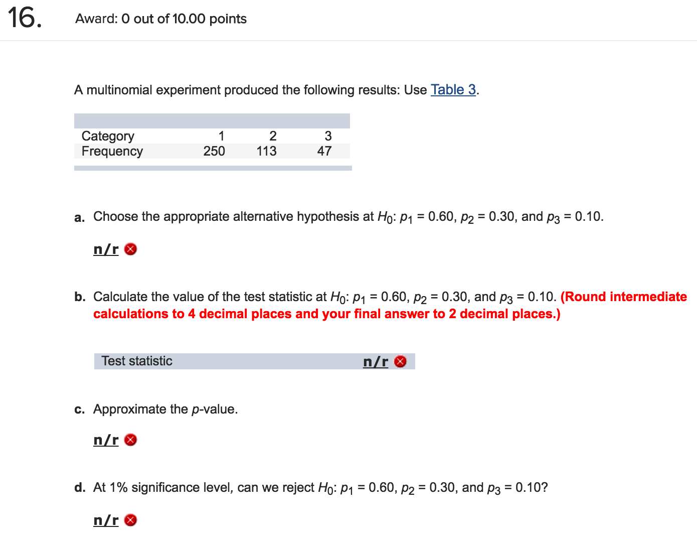 Solved A multinomial experiment produced the following | Chegg.com