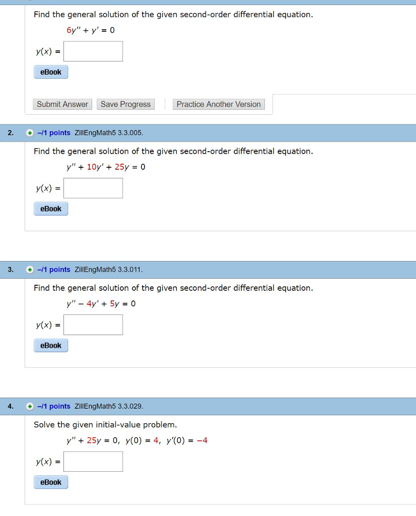 Solved Find the general solution of the given second-order | Chegg.com