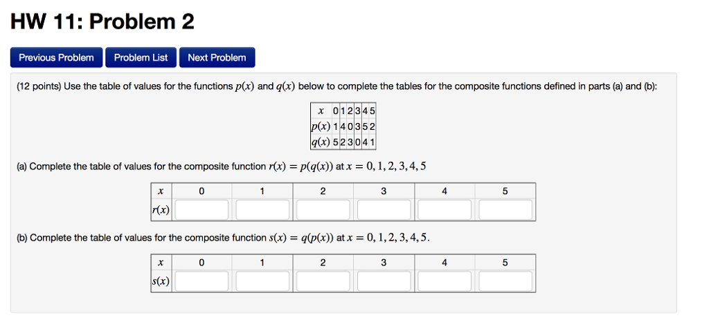 Solved HW 11: Problem 2 Previous Problem Problem List Next | Chegg.com