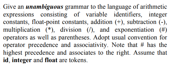 Solved Give an unambiguous grammar to the language of | Chegg.com