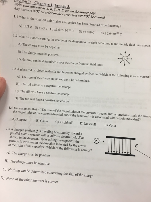 Solved What is the smallest unit of free charge that has