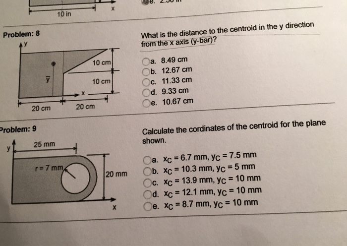 Solved What is the distance to the centroid in the y | Chegg.com