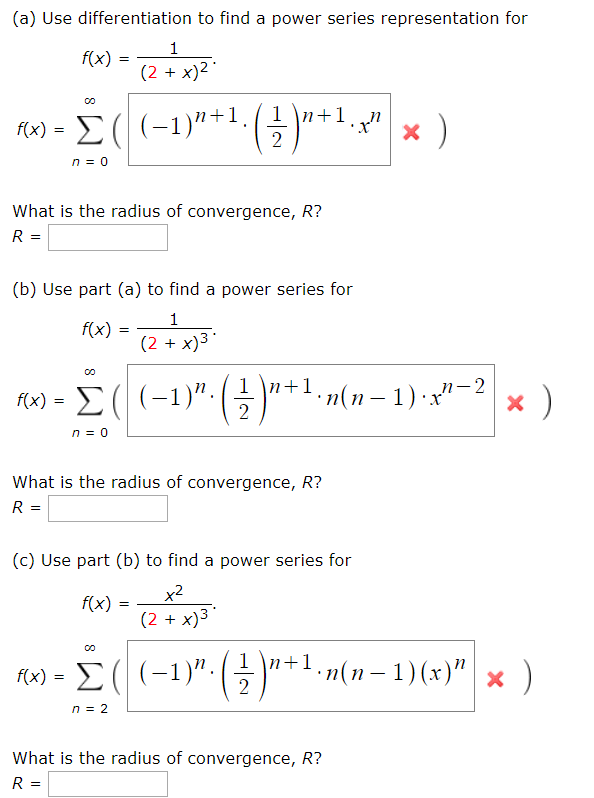 Solved (a) Use differentiation to find a power series | Chegg.com ...