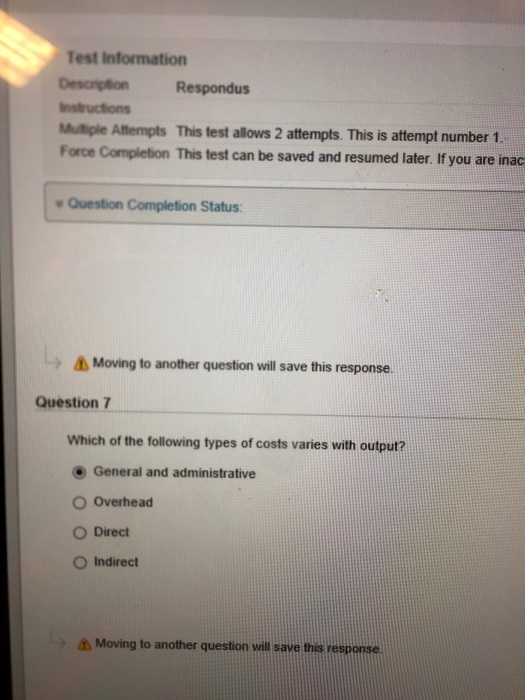 Solved Which of the following types of costs varies with