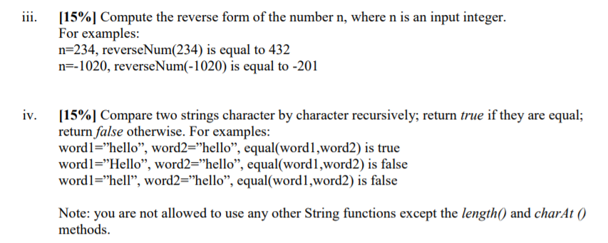 Solved 3. Write a few recursive methods to compute some | Chegg.com