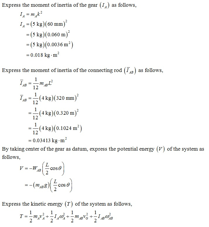 (Solved) - The 80-mm-radius gear shown has a mass of 5 kg and a ...